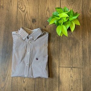 Southern Proper Brown & White Gingham Dress Shirt